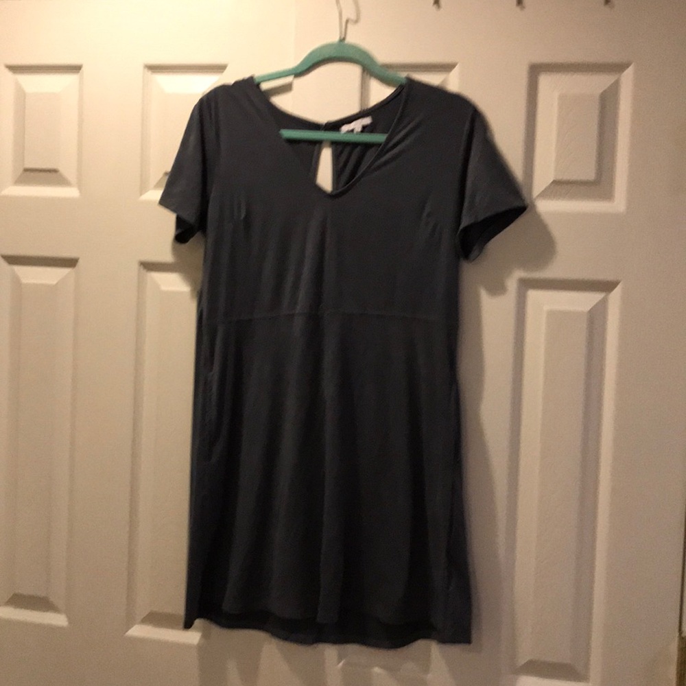 Suede T-shirt dress